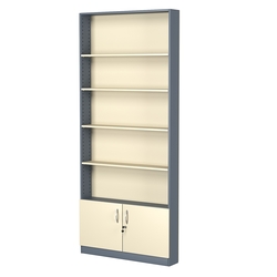 Стеллаж из ДСП с 4-мя полками 150x900 мм серии LEVEL-4 №9 (З/C - ДВП), Темно-серый + Крем Вайс