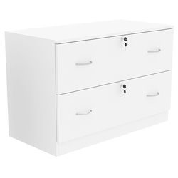 Тумба T-17 900мм (H-600мм c двумя выдвижными ящиками), Белый