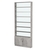 Стеллаж из ДСП с 6-ю полками 150x900 мм серии LEVEL-6 №9-1 (З/C - СТЕКЛО) Бетон Чикаго светло-серый F186 ST9