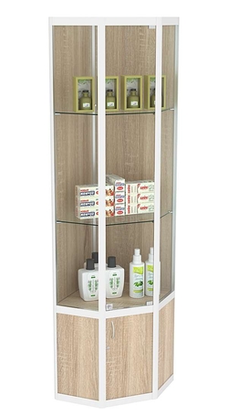 Витрина из профиля пятигранная угловая №2, Дуб сонома