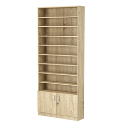 Стеллаж из ДСП с 8-ю полками 250x900 мм серии LEVEL-8 №11 (З/C - ДВП), Дуб Сонома