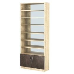 Стеллаж из ДСП с 6-ю полками 300x900 мм серии LEVEL-6 №12-2 (З/C - ЗЕРКАЛО), Дуб Сонома + Дуб Венге