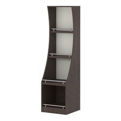 Стеллаж Гарант низкий №2-450-О с ограничителями, Дуб Венге + Белый