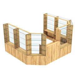 Торговый пристенный островок ГРАЦИЯ №9 (открытый) (7.43 кв.м), Дуб Золотистый