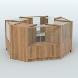 Торговый островок в стиле ЛОФТ восьмиугольный №5 (5,38 кв.м), Орех