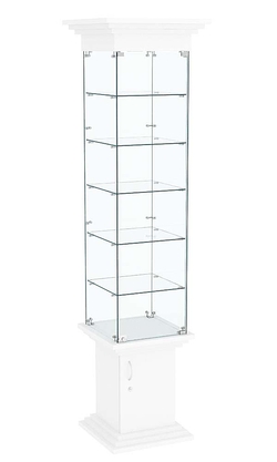 Витрина с дверками стаканчик с пятью полками ЦИТАДЕЛЬ №502, Белый