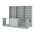 Комплект стеллажей со стеклянными полками U-6 №12 и прилавков ЭК-04 Серый
