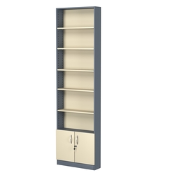 Стеллаж из ДСП с 5-ю полками 150x600 мм серии LEVEL-5 №2 (З/C - ДВП), Темно-серый + Крем Вайс