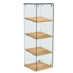 Витрина Истра настольная №23-ДН с наклонными полками из ДСП, Дуб Золотистый