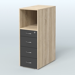 Тумба высокая Стандарт, Дуб Сонома + Черный