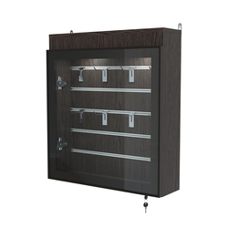 Витрина настенная №1-2Б с эконом панелью и фризом серии Collecto, Дуб Венге