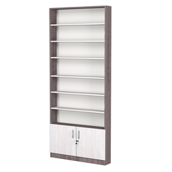 Стеллаж из ДСП с 6-ю полками 150x900 мм серии LEVEL-6 №9 (З/C - ДВП), Ясень Анкор темный + Ясень Анкор светлый