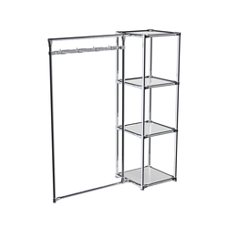 Хромированное вешало ЛУЧ №1-4 с зеркальными полками 4мм, Ясень Анкор светлый - U31104