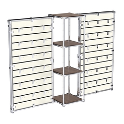 Хромированное вешало ЩИТ №2-3 с полками ДСП 16мм, Орех