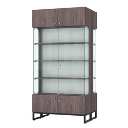 Витрина Монти №5 двусторонняя, Ясень Анкор темный
