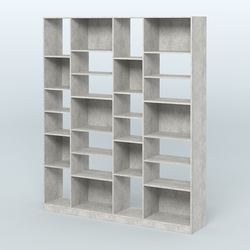 Стеллаж из ДСП серии ЛОФТ №15-2 с полками ДСП, Метрополитан Грей