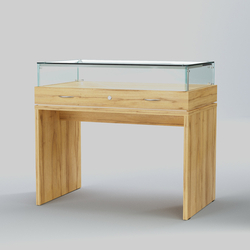 Витрина для музеев "Коллекция" №4-П с подсветкой, Дуб Золотистый