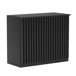 Торговый стол-прилавок широкий с планками серии ВЕРТИКАЛЬ №20, Черный