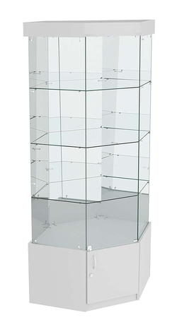 Витрина "Истра" угловая №19, шестигранная, (З.С-зеркало), Серый