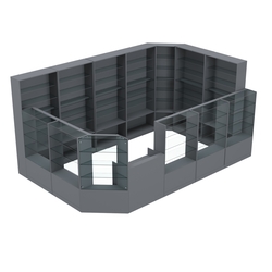 Торговый угловой островок ГРАЦИЯ №10 (открытый) (11.54 кв.м), Темно-Серый