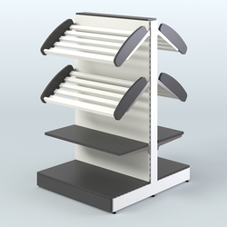 Островной низкий стеллаж для хлеба и выпечки Феникс №2, Черный и Белый
