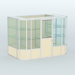 Павильон из профиля пристенный №10б (4,05 кв.м), Бетон Чикаго светло-серый F186 ST9