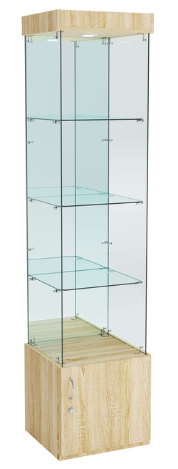Витрина ИСТРА №104 стаканчик (З/С- зеркало), без дверей, Дуб сонома