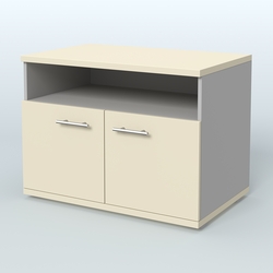 Тумба под оргтехнику, цвет дуб шамони темный, Серый + Крем Вайс