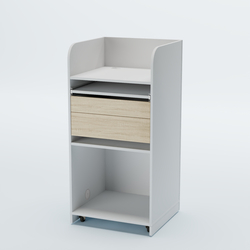 Стойка официанта "Бармен" №3 передвижная, Белый + Дуб Сонома