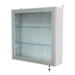 Витрина настенная №1-1А с прозрачными полками серии Collecto, Ясень Анкор светлый