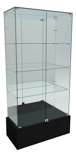 Витрина Истра №11 прямоугольная (задняя стенка - зеркало), Черный