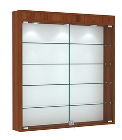 Витрина настенная №4-3А с подсветкой, Орех