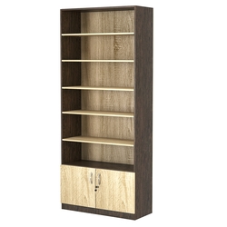 Стеллаж из ДСП с 5-ю полками 350x900 мм серии LEVEL-5 №13 (З/C - ДВП), Дуб Венге + Дуб Сонома