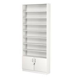 Стеллаж из ДСП с 7-ю полками 200x900 мм серии LEVEL-7 №10 (З/C - ДВП), Белый