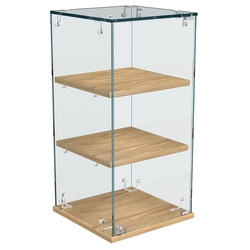 Витрина Истра настольная №21-ДП с прямыми полками из ДСП, Дуб Золотистый