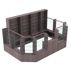 Торговый пристенный островок ГРАЦИЯ №12 (открытый) (9.62 кв.м), Ясень Анкор темный