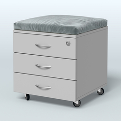 Тумба подкатная Платинум Персонал, цвет белый премиум, Серый