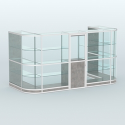 Павильон из профиля пристенный №11г (5,50 кв. м), Бетон Чикаго светло-серый F186 ST9