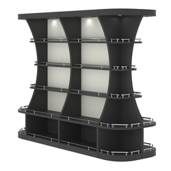 Островной высокий стеллаж ГАРАНТ №3-О с ограничителями, Черный и Белый