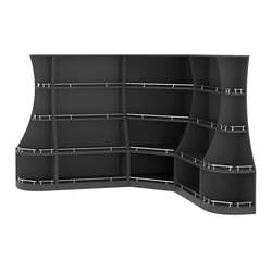 Угловой низкий стеллаж ГАРАНТ №2-О с ограничителями, Черный