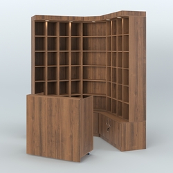 Павильон из открытых витрин для продажи чая и кофе №6, Орех