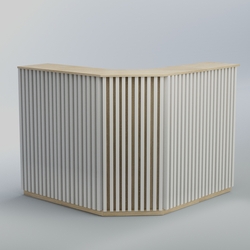 Ресепшен Г-образный серии ВЕРТИКАЛЬ №4, Дуб Сонома + Белый