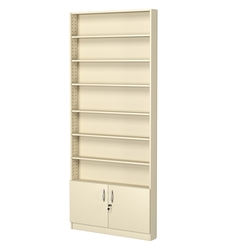 Стеллаж из ДСП с 6-ю полками 100x900 мм серии LEVEL-6 №8 (З/C - ДВП), Крем Вайс