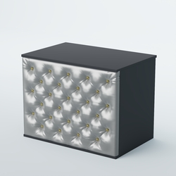 Ресепшен - стол БАРОН №3 (карета золото), Антрацит + Экокожа серебристая