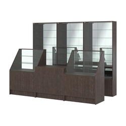 Комплект витрин с регулировочными полками NE-6 №12-2 и прилавков ЭК-7, Дуб Венге