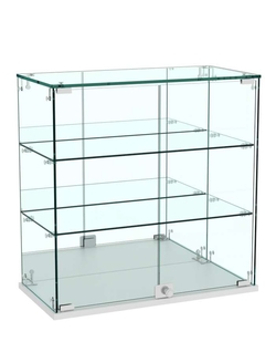 Витрина Истра настольная №24 (задняя стенка - зеркало), Серый
