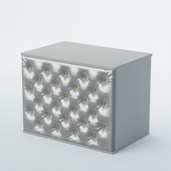 Ресепшен - стол БАРОН №3 (карета золото), Серый + Экокожа серебристая