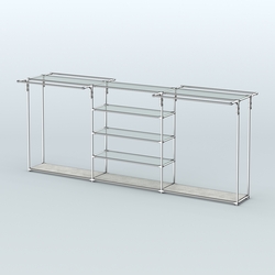 Островная торговая система ХРОМ 3600 мм с поручнями №7, Метрополитан Грей