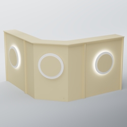 Ресепшен Г-образный КРУГ №3, Крем Вайс