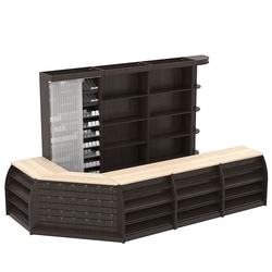 Комплект кассовой зоны со стеллажом под сигареты большой №3, Дуб Венге и Дуб Сонома